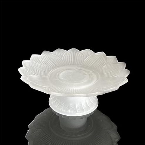 Mâm Bồng Thờ Lưu Ly Hoa Sen Trắng Nhập Khẩu DT576