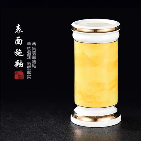 Ống Đựng Hương Sứ Giả Đá Vàng Nhập Khẩu DT535