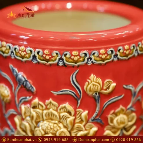 bat huong men do dap noi hoa sen gom bat trang dt68500005