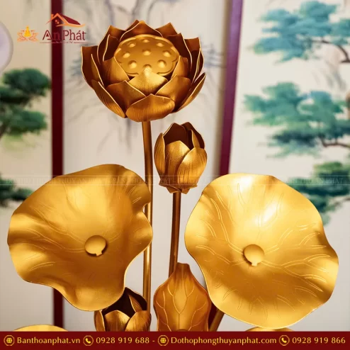binh hoa sen dong cao cap binh den canh vang dtd1446 5