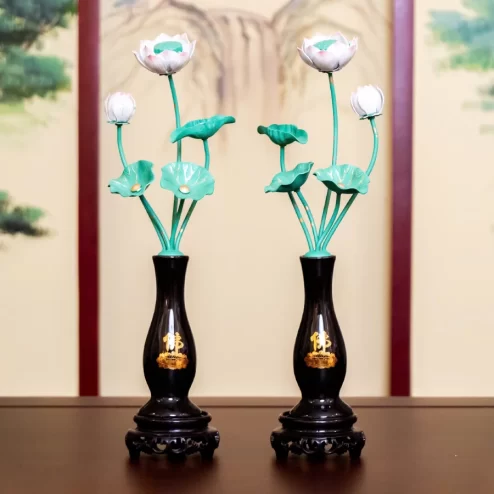 Bình Hoa Sen Đồng Đài Loan Bình Đen DTD1435 An Phát