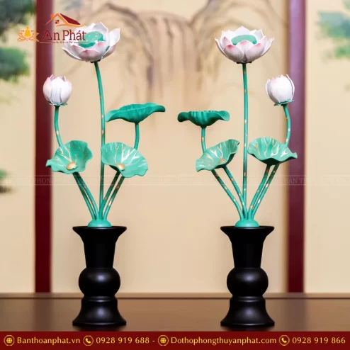 Bình Hoa Sen Đồng Đài Loan Bình Đen trơn