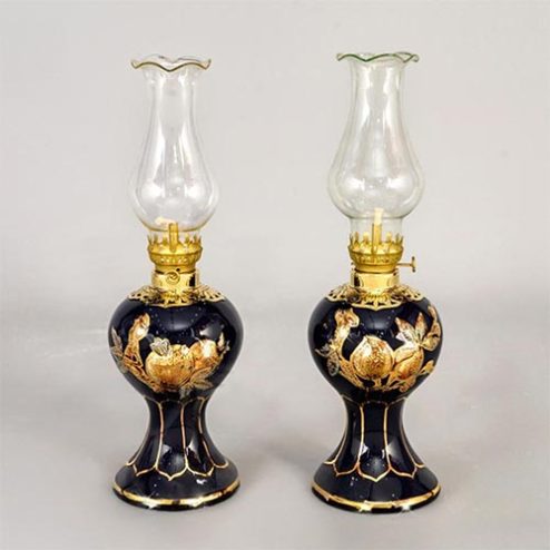 Đèn Dầu Thờ Xanh CoBan Đắp Nổi Vẽ Vàng Cao Cấp DT806