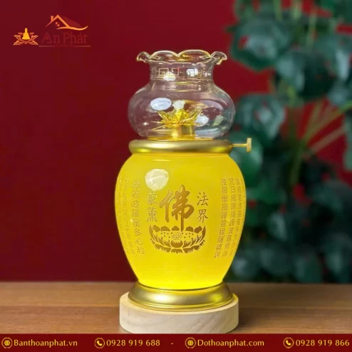 Đèn thờ bằng dầu cao cấp bình ngọc