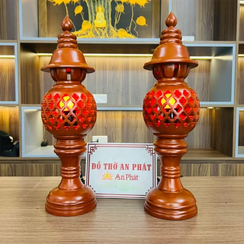 Đèn thờ điện bằng gỗ tổ ong nhiều màu DTD1490 An Phát