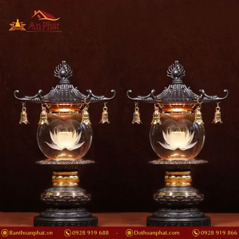Đèn thờ điện bằng đồng nhập khẩu Đài Loan