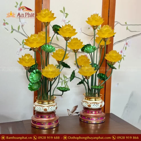 den tho dien hoa sen 7 bong bat su xanh dtd1456 7