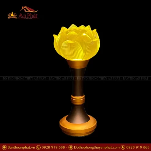 Đèn thờ cúng hoa sen lưu ly nhập khẩu Đài Loan
