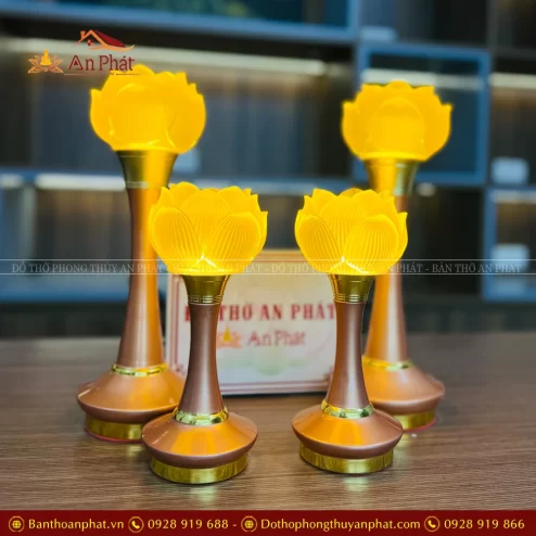 Mẫu đèn thờ hoa sen lưu ly nhập khẩu Đài Loan