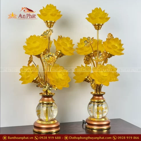 Đèn thờ cao cấp lưu ly hoa sen đẹp nhất
