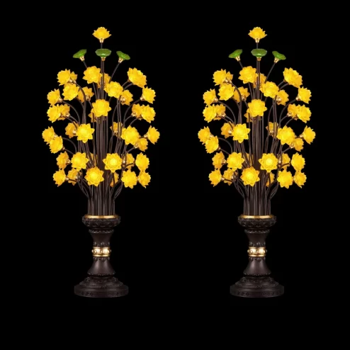 Đèn thờ điện lưu ly thân đồng nhiều bông DTD1498 An Phát