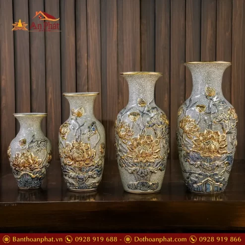 lo loc binh gom bat trang men ran dap noi hoa sen ve vang dt74000001