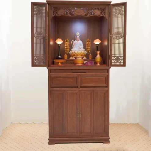 Tủ thờ nhập khẩu có cửa riêng màu nguyên bản BT8705 An Phát