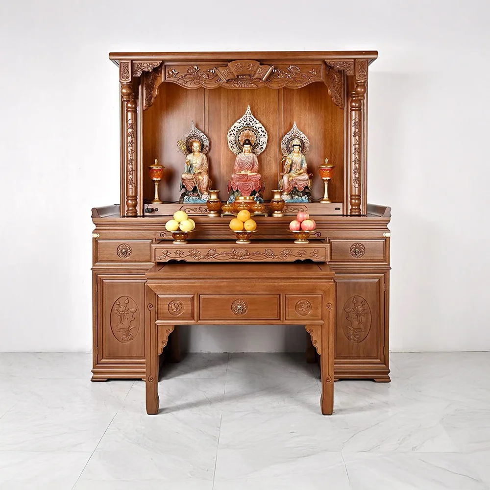 Khám thờ có khắc kinh Phật màu nguyên bản BT8728 An Phát