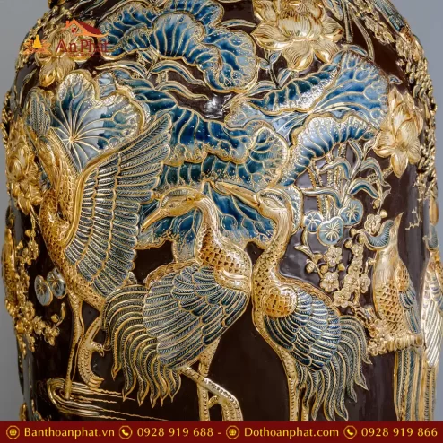 lo loc binh cao cap ve vang phuc loc tho dap noi men nau bat trang dt96300003