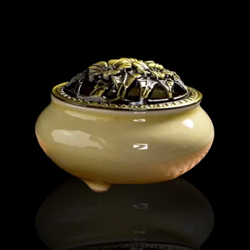 Lư Xông Trầm Hương Gốm Vân Rạn Vàng PK9507 An Phát