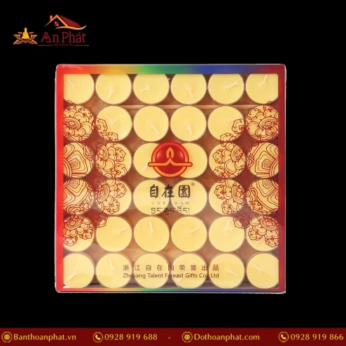 Nến bơ cúc vỏ nhựa 8 Giờ 50 viên màu Vàng DN9323 An Phát