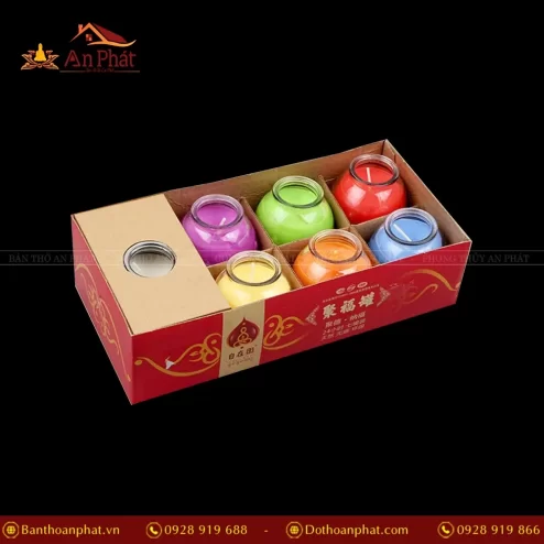 Nến Bơ Thờ Cầu Vồng Hũ Sen DN9303 An Phát