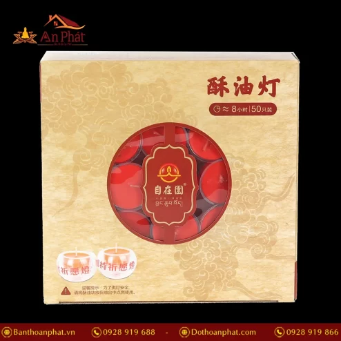 Nến Bơ Thờ Hoa Đỏ 4 Giờ màu Đỏ DN9341 An Phát