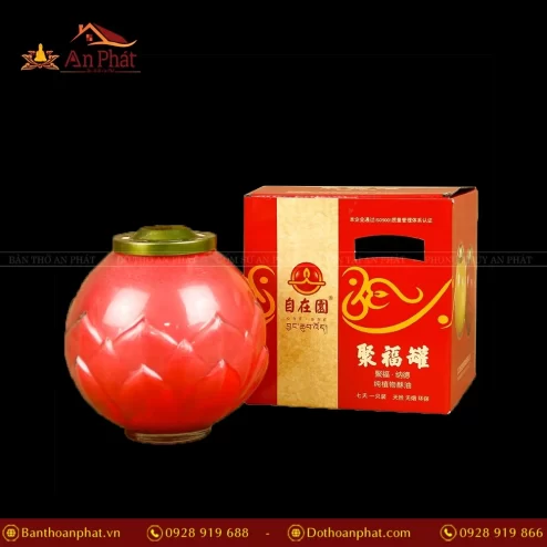 Nến Bơ Thờ Hoa Sen 7 Ngày màu Đỏ DN9308 An Phát
