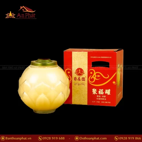 Nến Bơ Thờ Hoa Sen 7 Ngày màu Vàng DN9307 An Phát