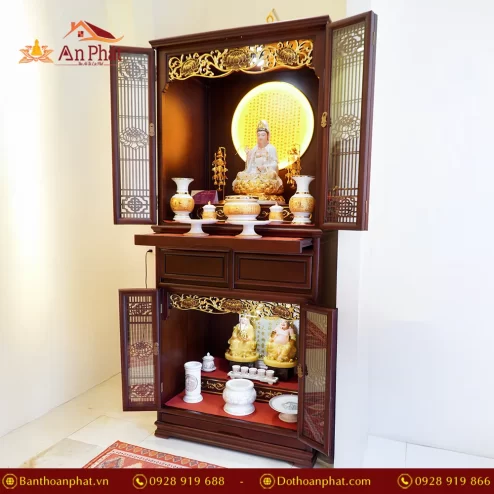 Trang Chủ 88 Tủ thờ nhập khẩu thiết kế 2 cửa vẽ vàng BT8726 An Phát