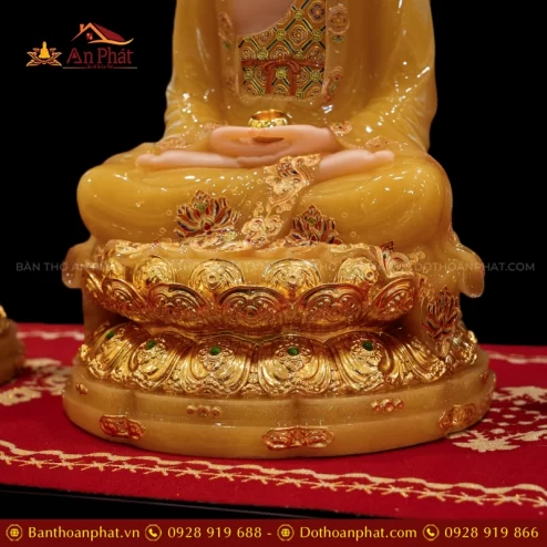Tuong Bon su Thich ca Mau Ni Toa Dai Sen Dat Vang Ngoc Thach Co La De T2384 4