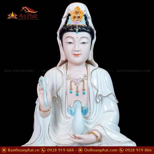 Tuong Quan Am Su Duc Hoa Toa Dai Sen Mau Do Xanh T2348 5