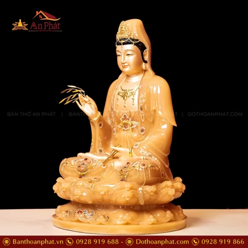 Tượng Quan Thế Âm Bồ Tát ngồi đẹp bằng đá