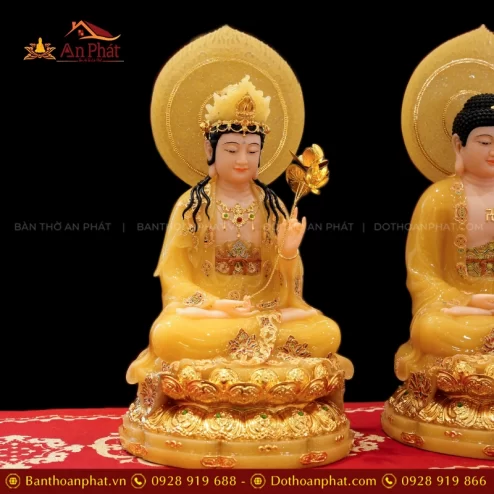 Tượng Đại Thế Chí Bồ Tát ngồi đá đẹp