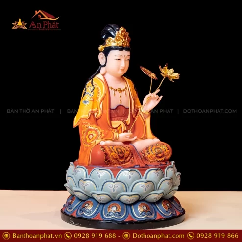 Tượng Đại Thế Chí Bồ Tát ngồi bằng đá đẹp