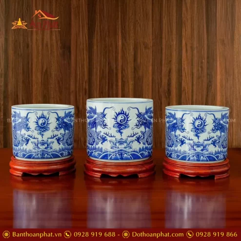 Bát Hương Rồng Bát Tràng Men Lam DT996