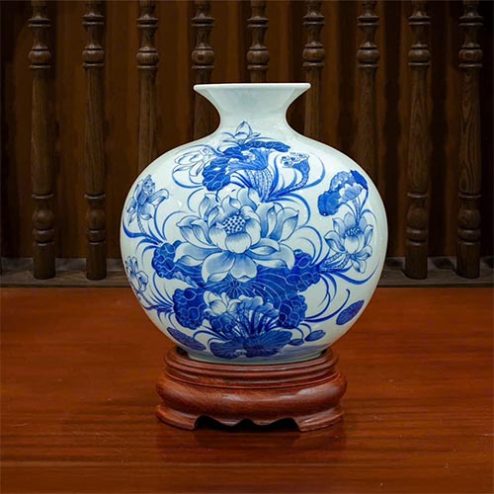 Bình Hút Lộc Men Lam Gốm Sứ Bát Tràng Cao Cấp PT5502