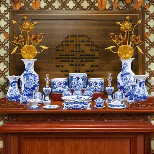 Bộ Đồ Thờ Bát Tràng Men Ngọc Cao Cấp BDT11910