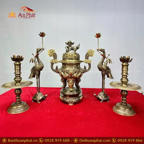 Bộ Ngũ Sự Đồng Mẫu Cuốn Thư Chữ Phúc Lộc Thọ Khang Ninh DT1089