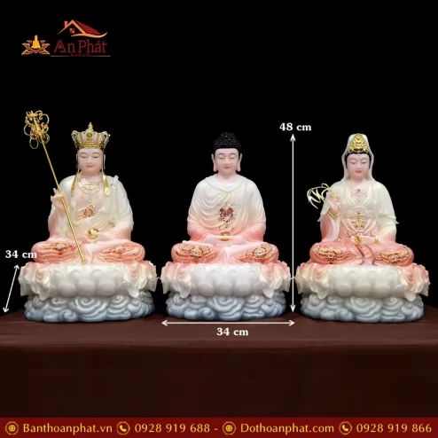 bo tuong phat ta ba tam thanh ngoi dai sen bot da mau phu quy t236100014