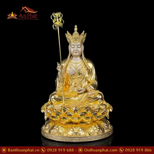 bo tuong ta ba tam thach dong dat vang cao cap mau ngoi hoa sen t236700002