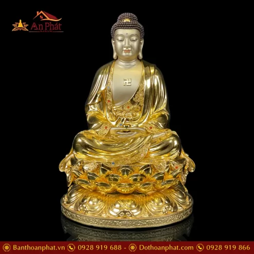 bo tuong ta ba tam thach dong dat vang cao cap mau ngoi hoa sen t236700003