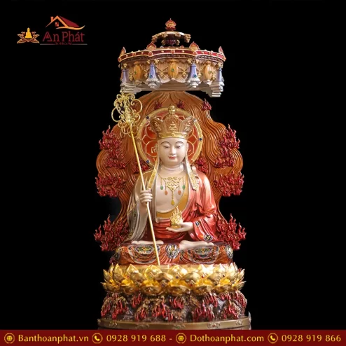 bo tuong ta ba tam thanh dong co long che ngoi de sen cao cap t235400003