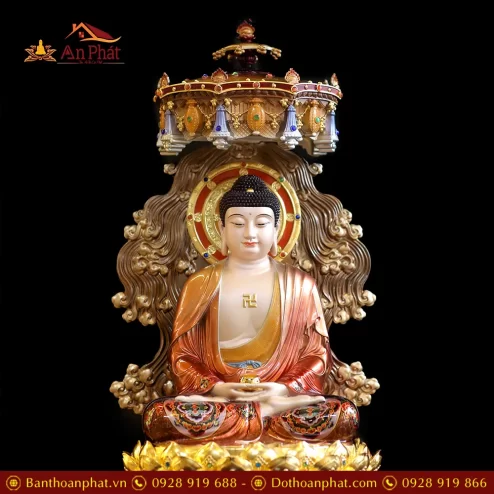 bo tuong ta ba tam thanh dong co long che ngoi de sen cao cap t235400011