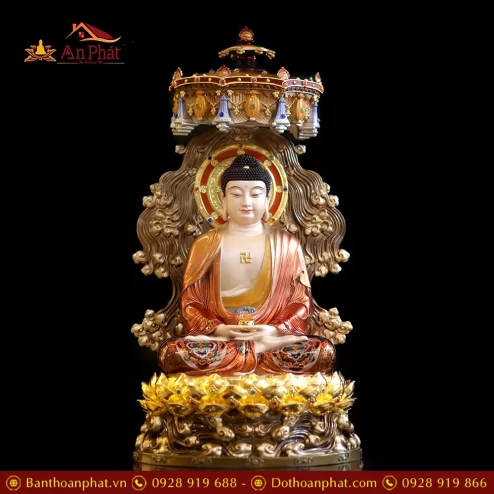 bo tuong ta ba tam thanh dong co long che ngoi de sen cao cap t235400014