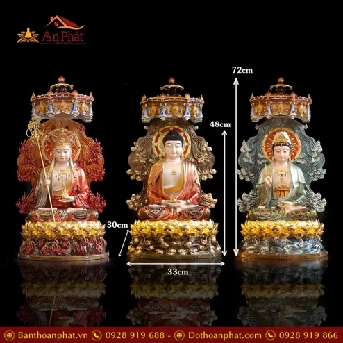 bo tuong ta ba tam thanh dong co long che ngoi de sen cao cap t235400015