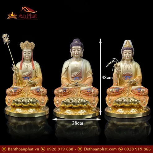 bo tuong ta ba tam thanh ngoi dai sen bang dong men co son cao cap t236800009