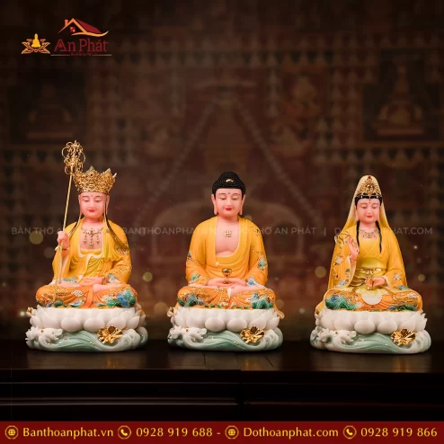 Tôn Tượng Ta Bà Tam Thánh Thạch Anh Ngọc Liên Hoàng Y T2430