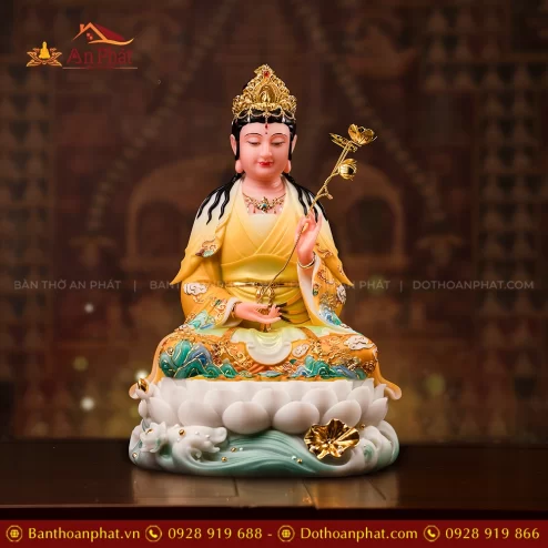 Tôn tượng Đại Thế Chí Bồ tát ngồi đá đẹp
