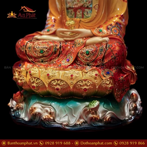 Ton Tuong Thich Ca Mau Ni Ngoc Thach Phu Dong Toa La Sen Ve gam Do cam T2391 5