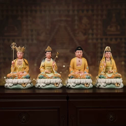 Trọn Bộ Tương Phật Thạch Anh Ngọc Liên Hoàng Y T2432