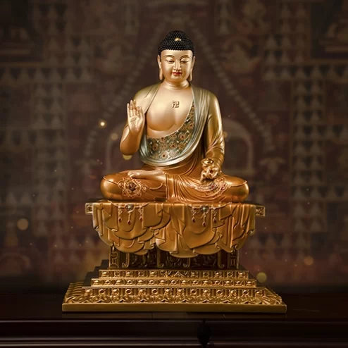 Tượng Bổn sư Thích Ca Mâu Ni Ngọc Thạch phủ Đồng Lam Bảo Hoa T2414