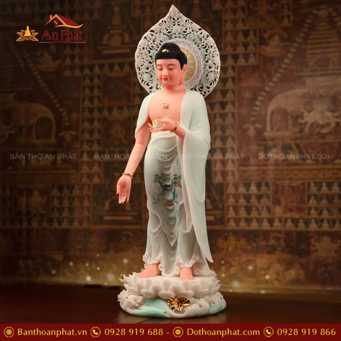 Tượng Phật Thích Ca đứng bằng đồng đẹp