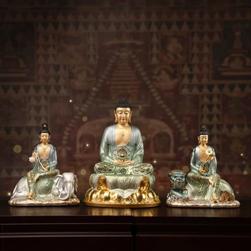 Tôn Tượng Hoa Nghiêm Tam Thánh Ngọc Thạch Phủ Đồng Thanh Vân T2438